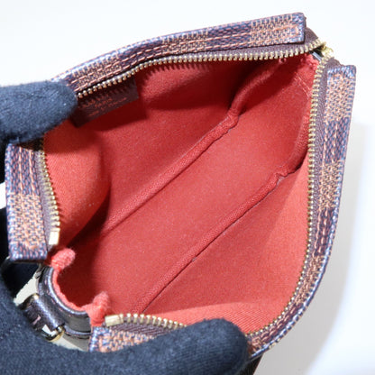 Louis Vuitton Trousse Make Up Damier, Brown, Canvas, Clutch