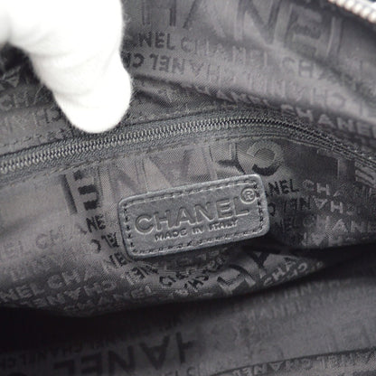 Chanel Square Stitch Boston Quilted Leather, Black, Leather, Travel Bag