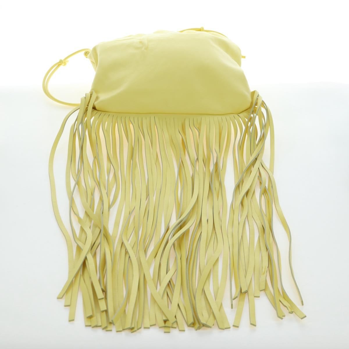 Bottega Veneta The Fringe Leather, Yellow, Leather, Clutch