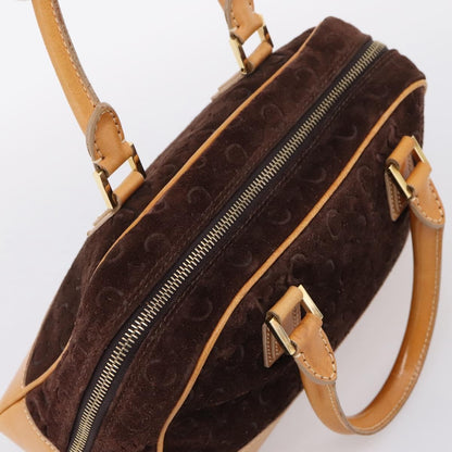 Celine C Macadam Suede and Leather, Brown, Suede, Handbag