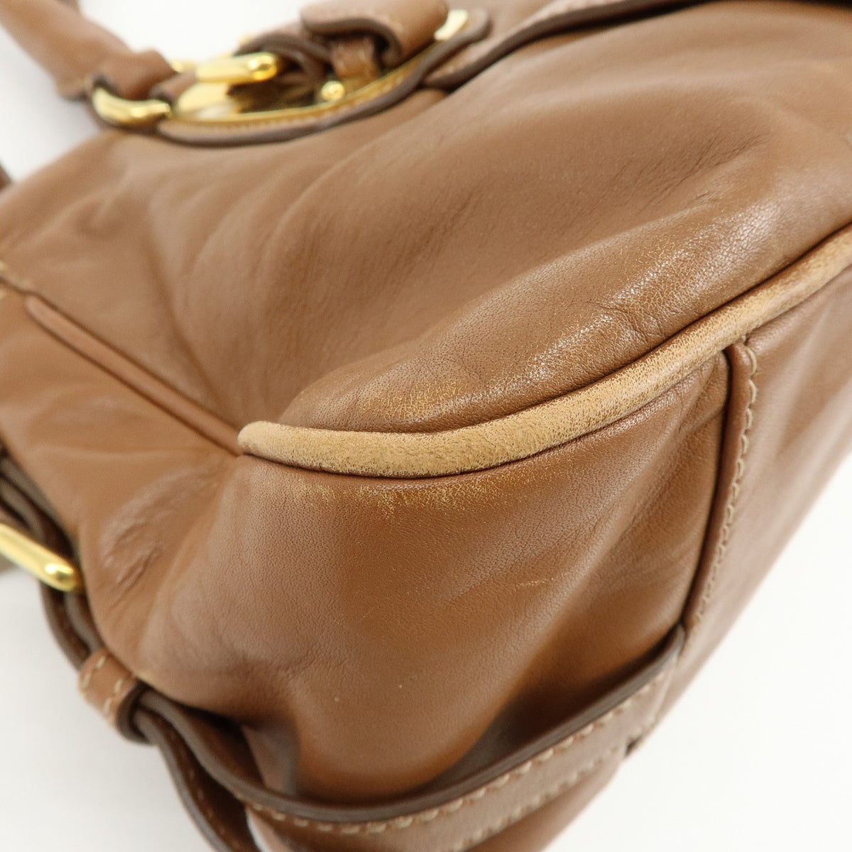 Prada Convertible Belted Satchel Soft Calf, Brown, Leather, Handbag
