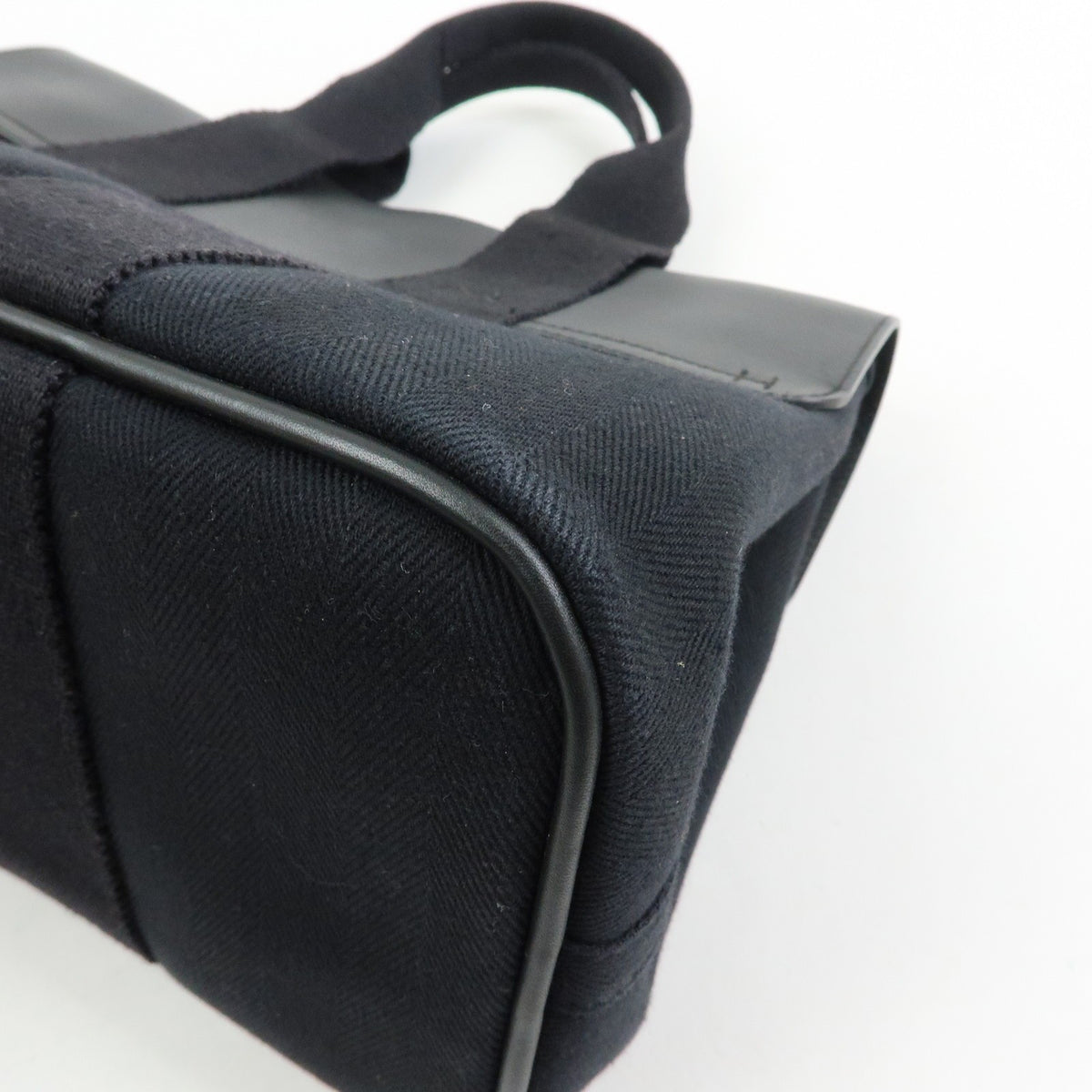 Hermes Valparaiso Toile and Leather, Black, Canvas, Handbag