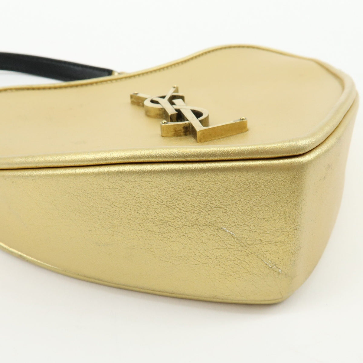 Saint Laurent Love Heart Tassel Chain Leather, Gold, Leather, Handbag