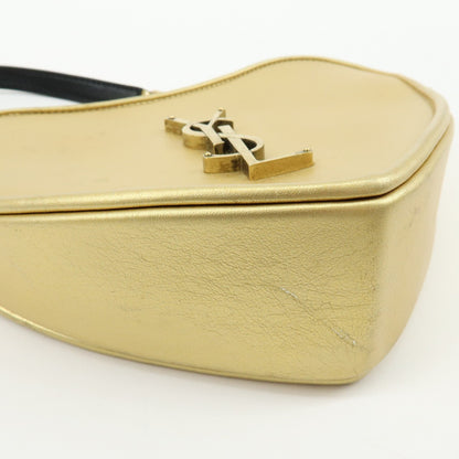 Saint Laurent Love Heart Tassel Chain Leather, Gold, Leather, Handbag