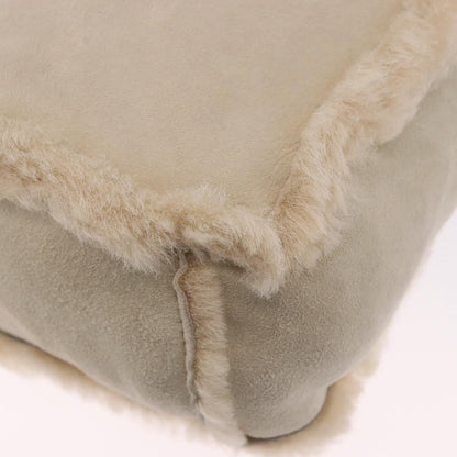 Chanel Vintage East West Tote Shearling and Suede, Beige, Leather, Tote Bag