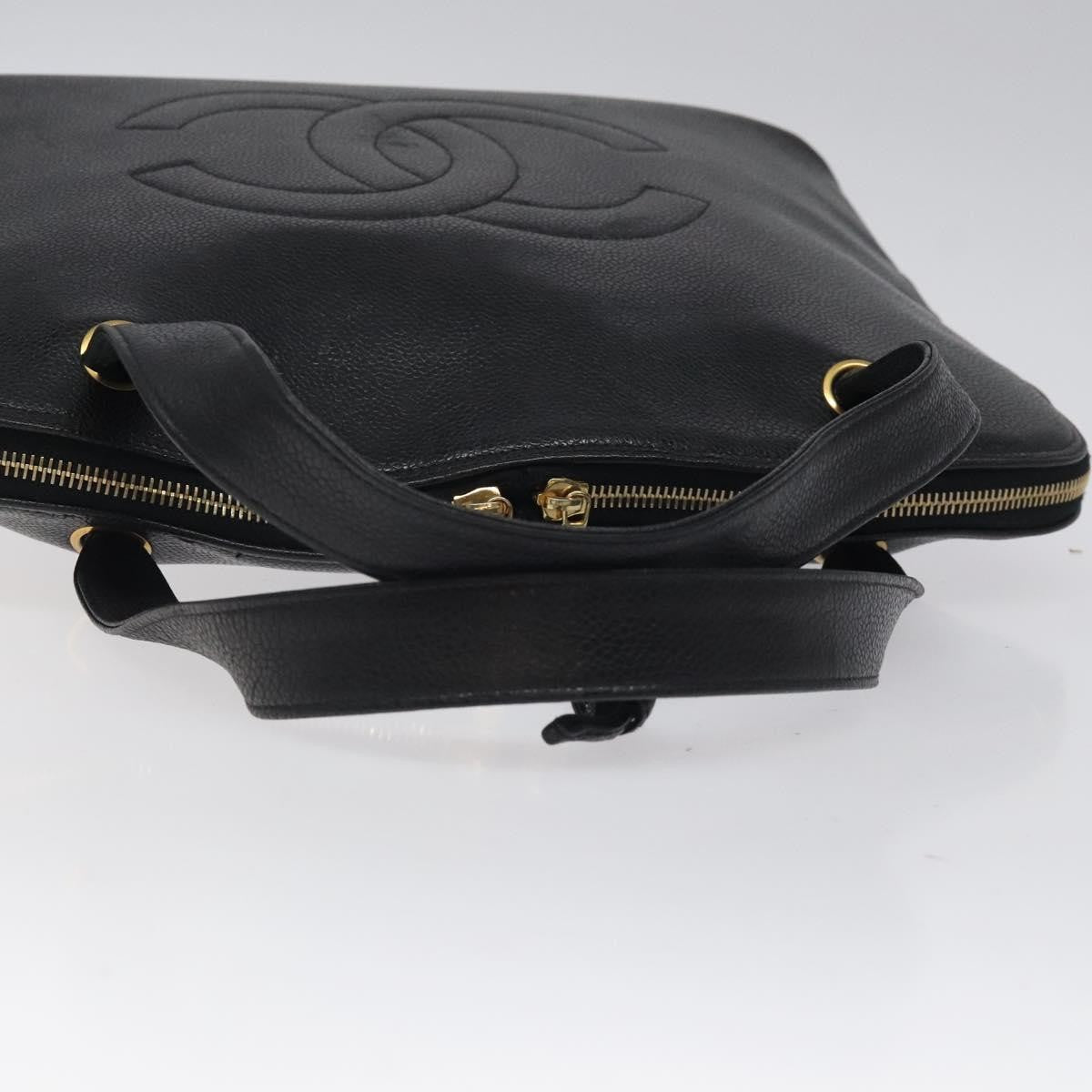 Chanel Vintage CC Dome Caviar, Black, Calfskin, Handbag