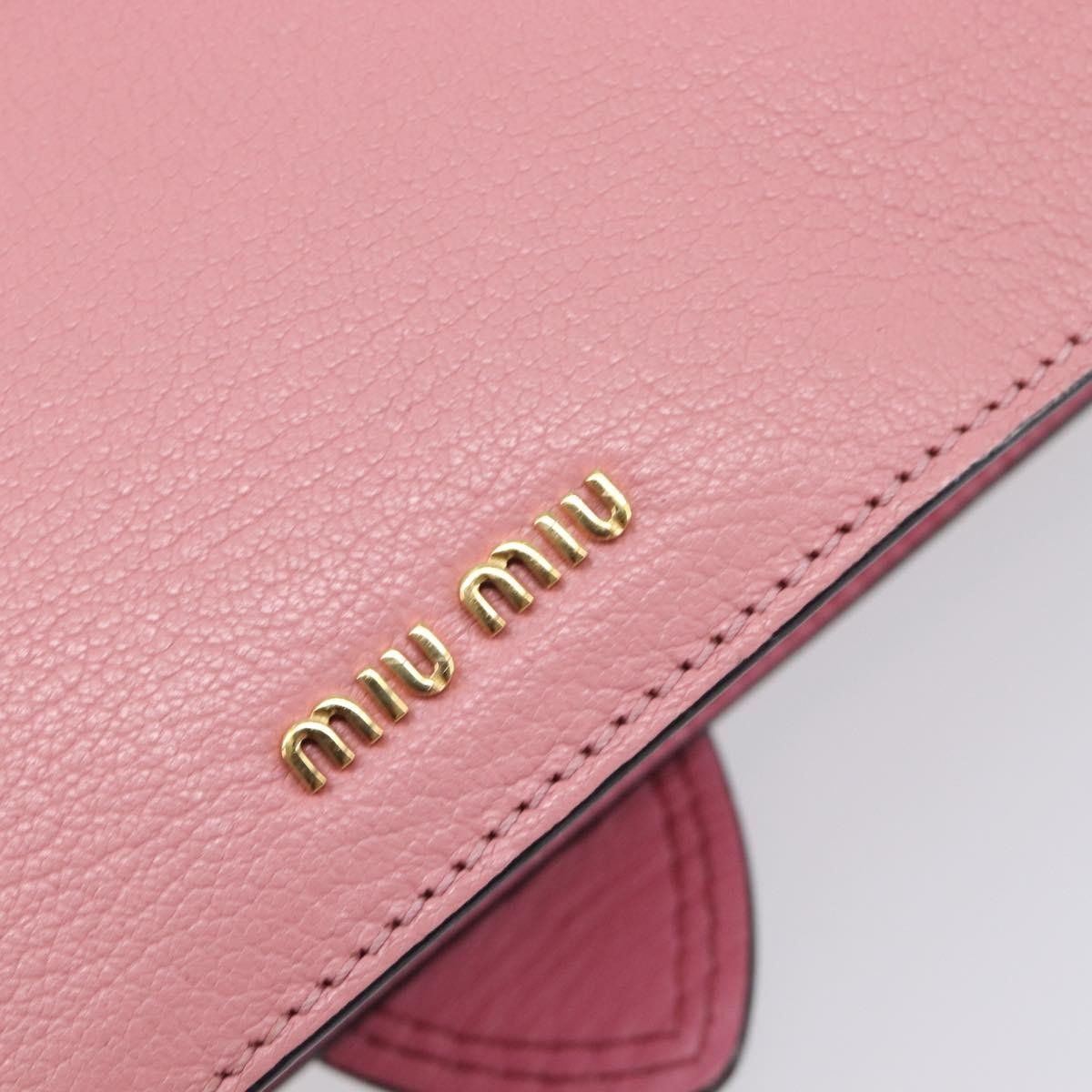 Miu Miu Madras Crystal Flap Leather, Pink, Leather, Crossbody Bag