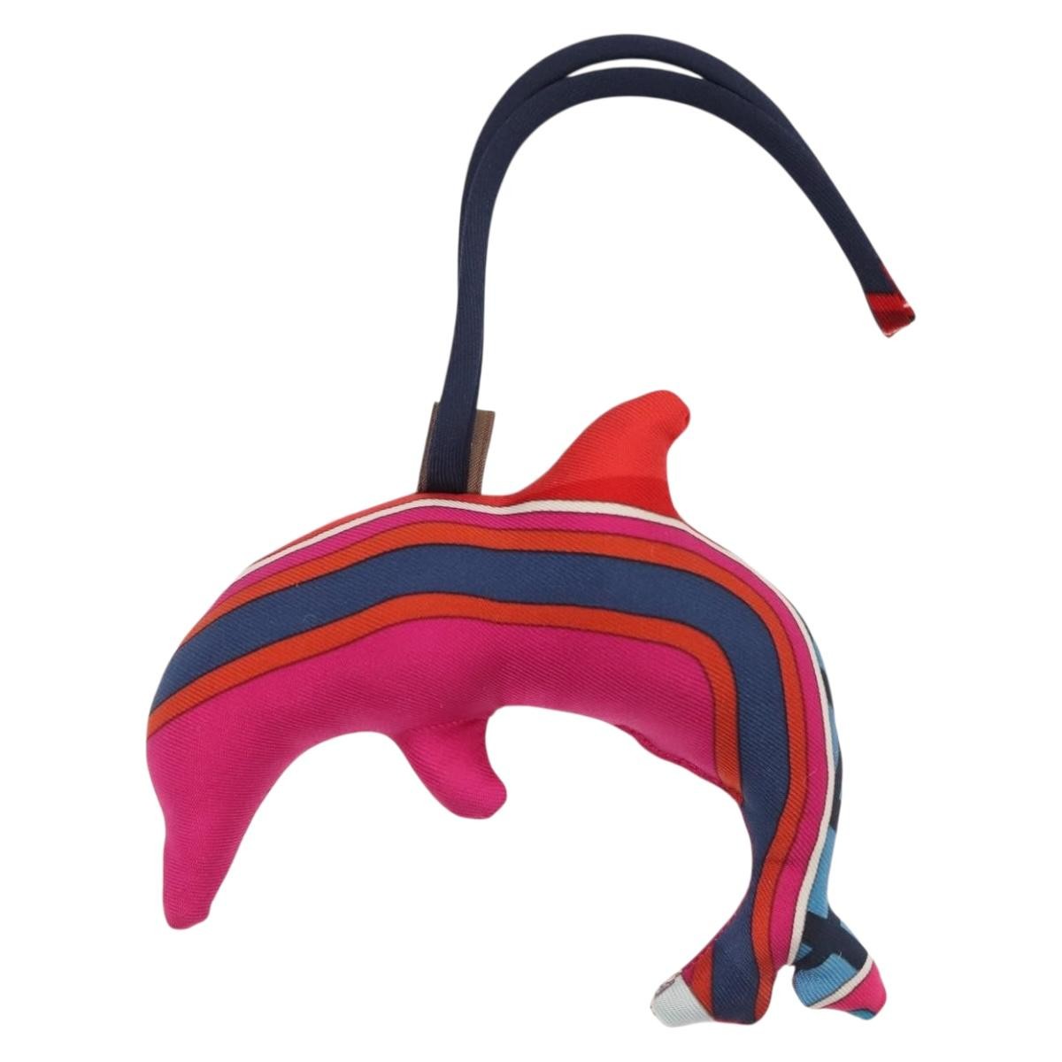 Hermes Petit H Dolphin Bag Charm Silk, Purple, Silk, Charm