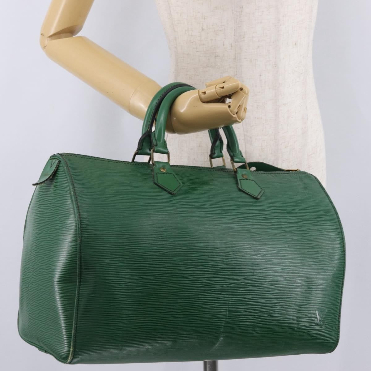 Louis Vuitton Speedy Epi Leather, Green, Leather, Handbag