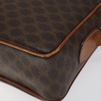 Celine Vintage Macadam Canvas and Leather, Brown, Canvas, Shoulder Bag