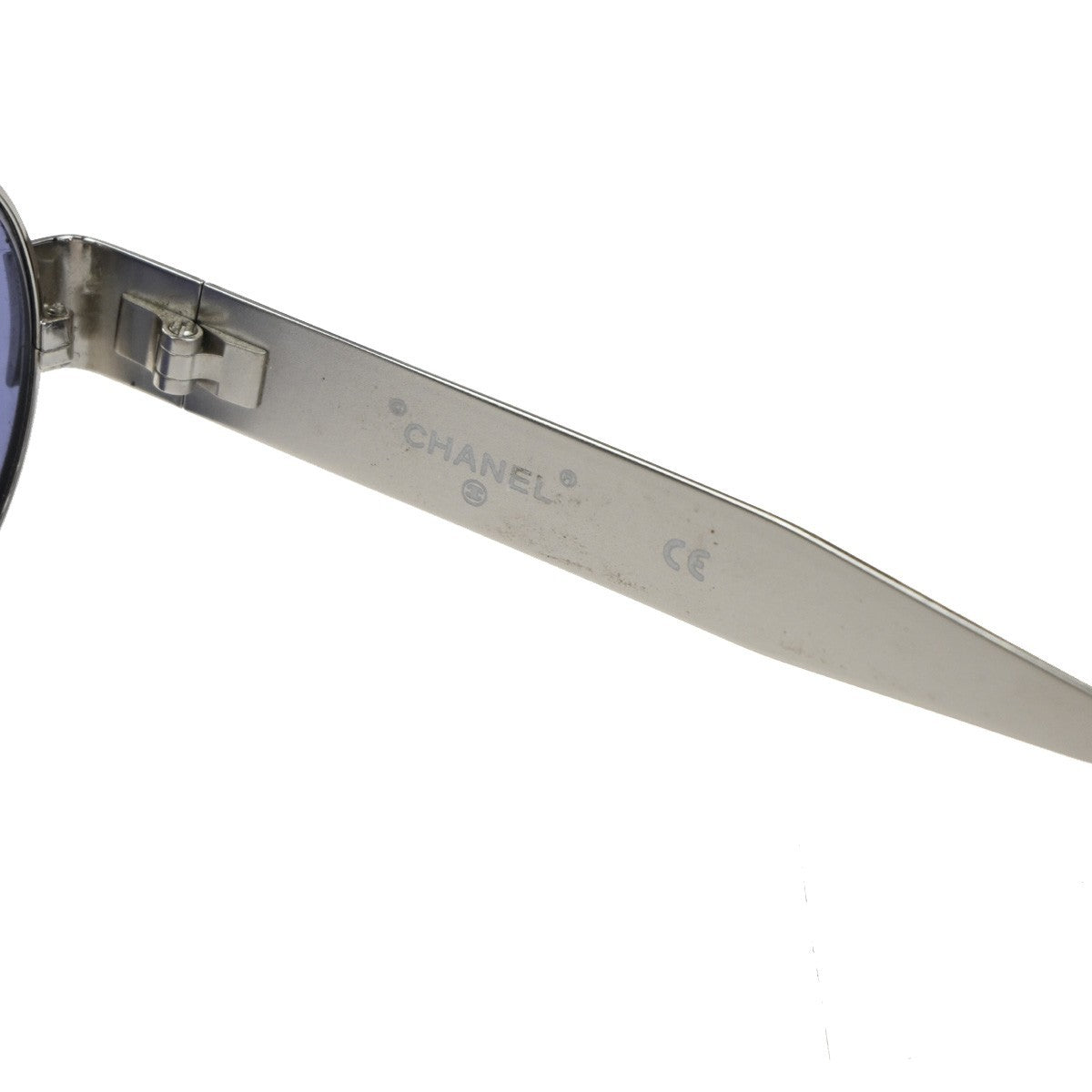 Chanel CHANEL Logo Sunglasses Eye Wear Plastic, Blue, Metal, Sunglasses