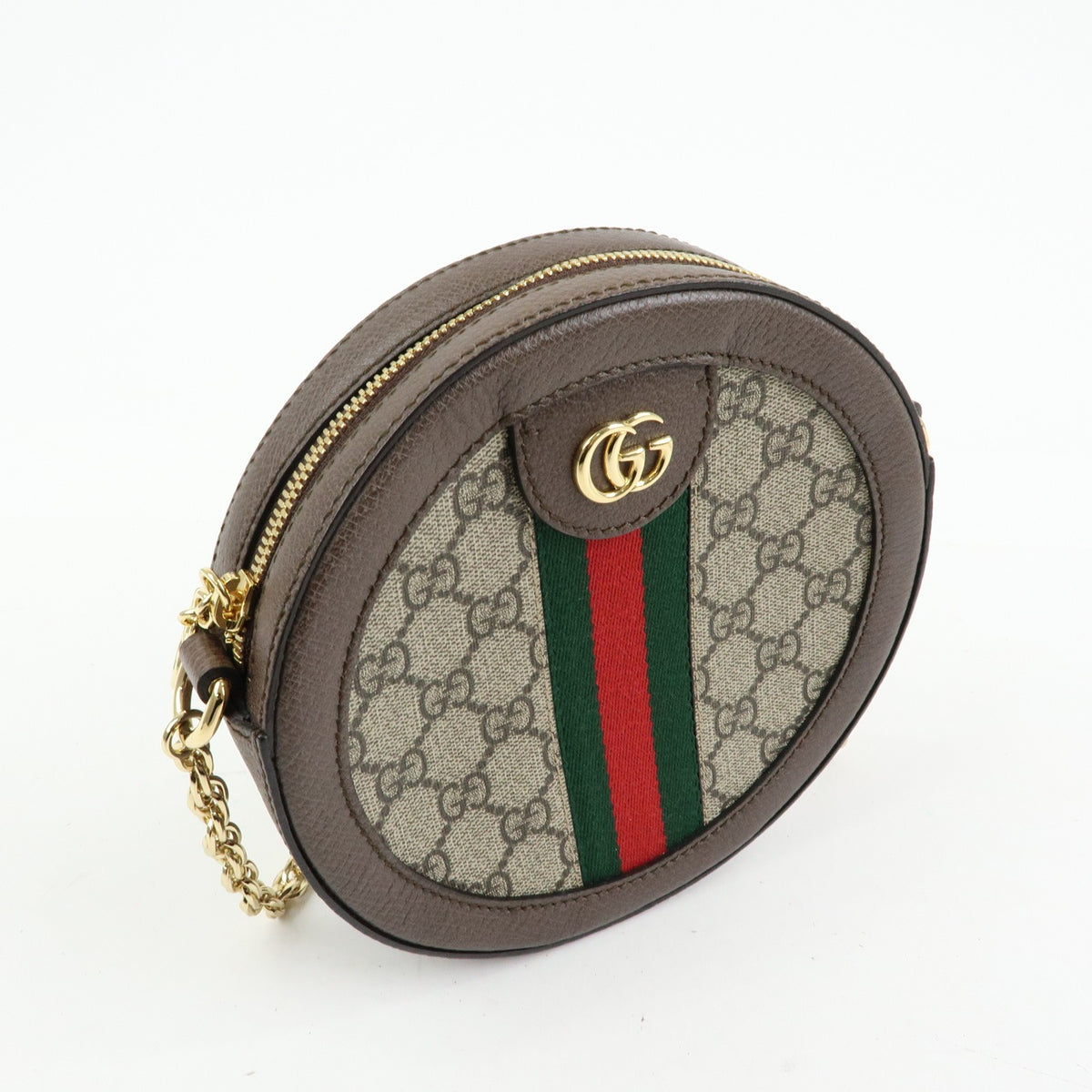 Gucci Ophidia Round GG Coated Canvas, Beige, Canvas, Shoulder Bag