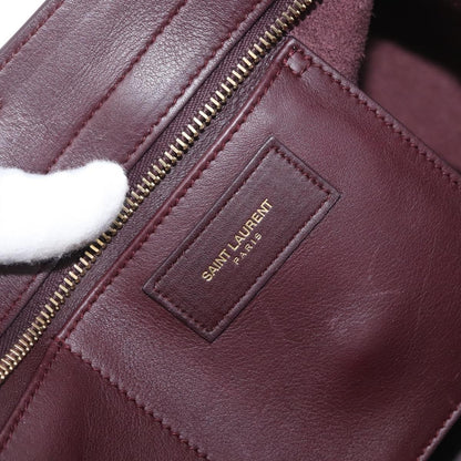 Saint Laurent Classic Y Cabas Leather, Purple, Leather, Tote Bag