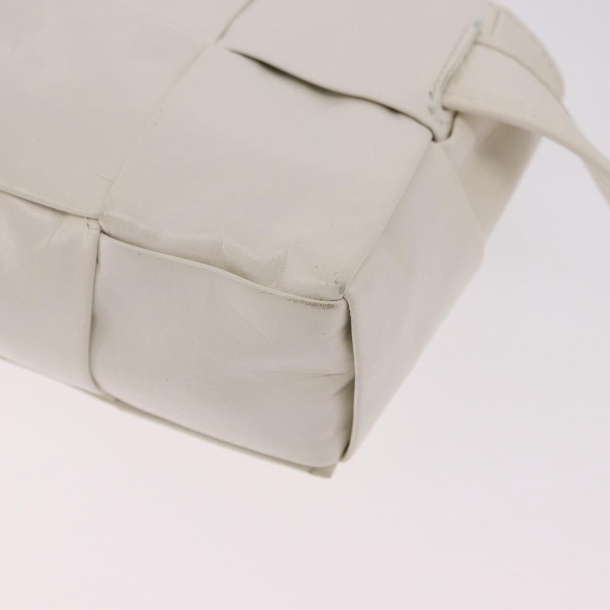 Bottega Veneta Cassette Belt Maxi Intrecciato Leather, White, Leather, Clutch