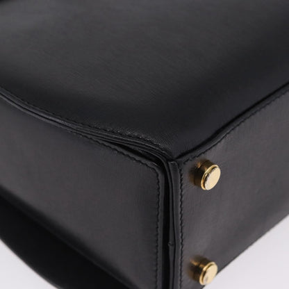 Salvatore Ferragamo Gancini Leather, Black, Leather, Handbag