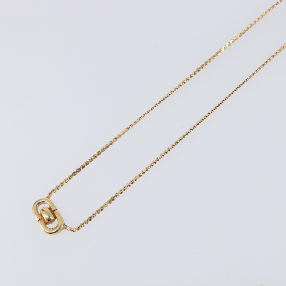 Christian Dior CD Oval Pendant Necklace Metal, Gold, Metal, Necklace