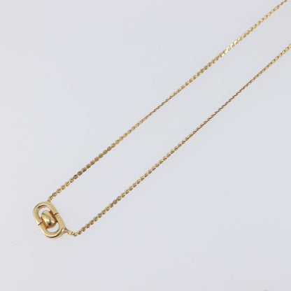 Christian Dior CD Oval Pendant Necklace Metal, Gold, Metal, Necklace