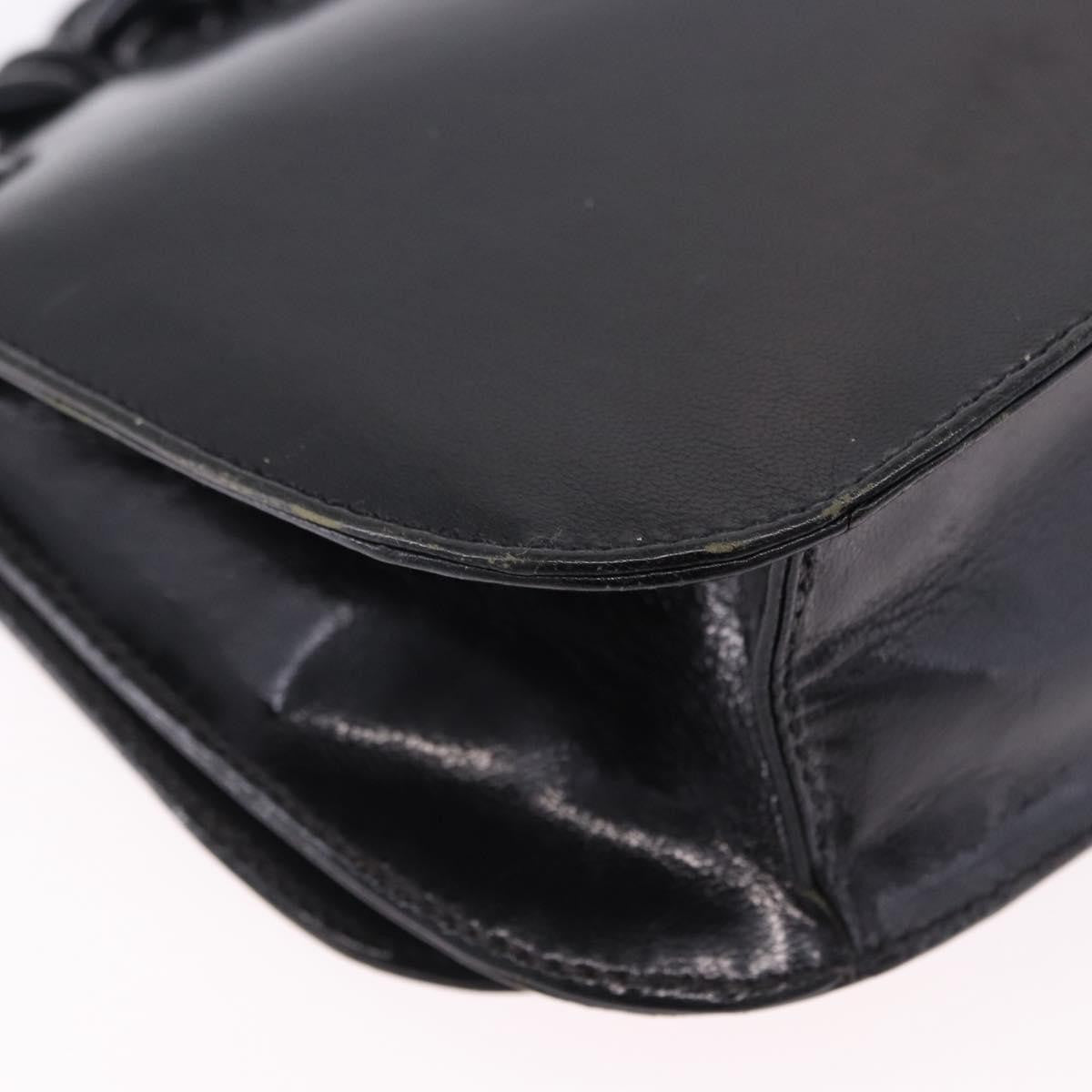 Prada Chain Shoulder Leather, Black, Leather, Shoulder Bag