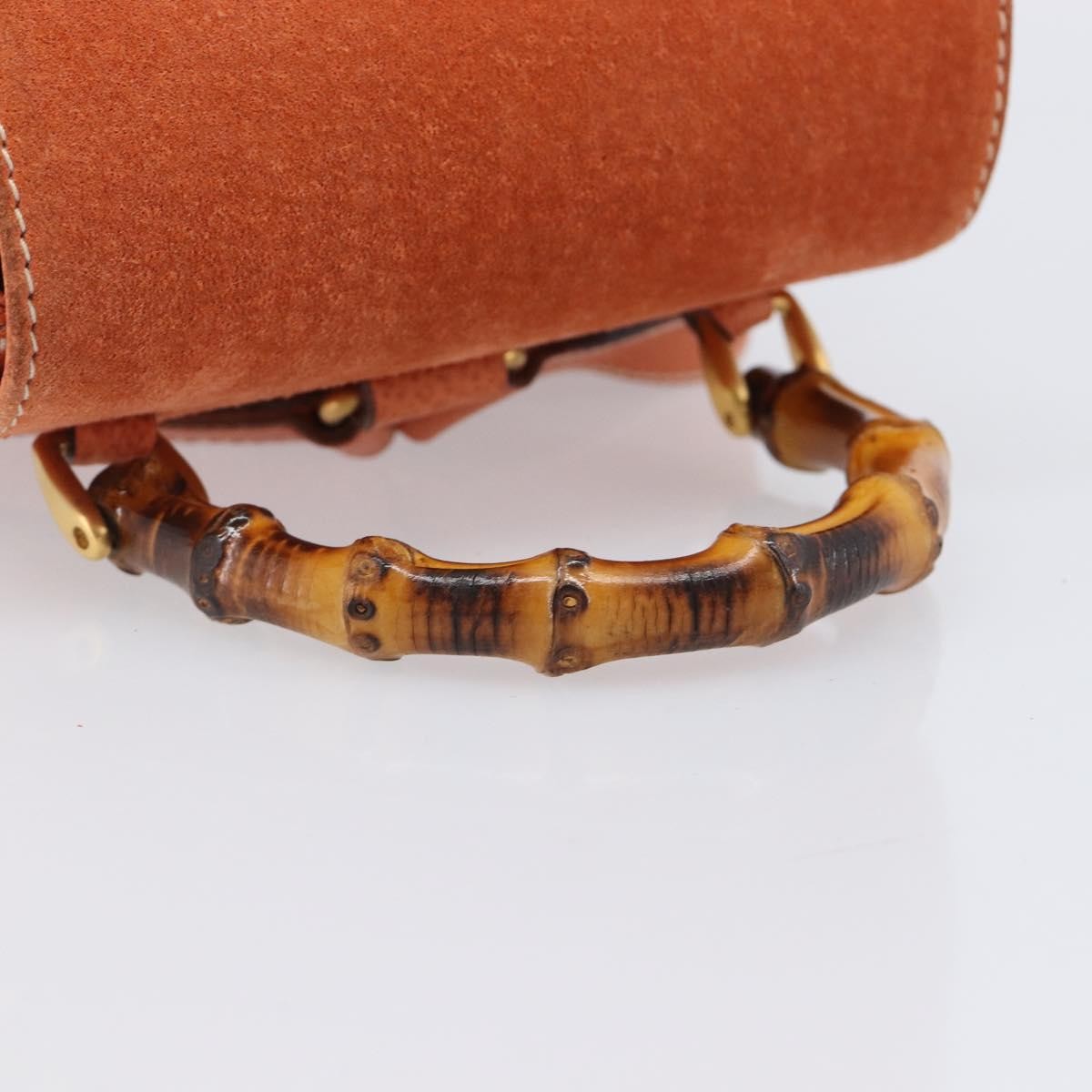 Gucci Vintage Bamboo Suede, Orange, Suede, Backpack