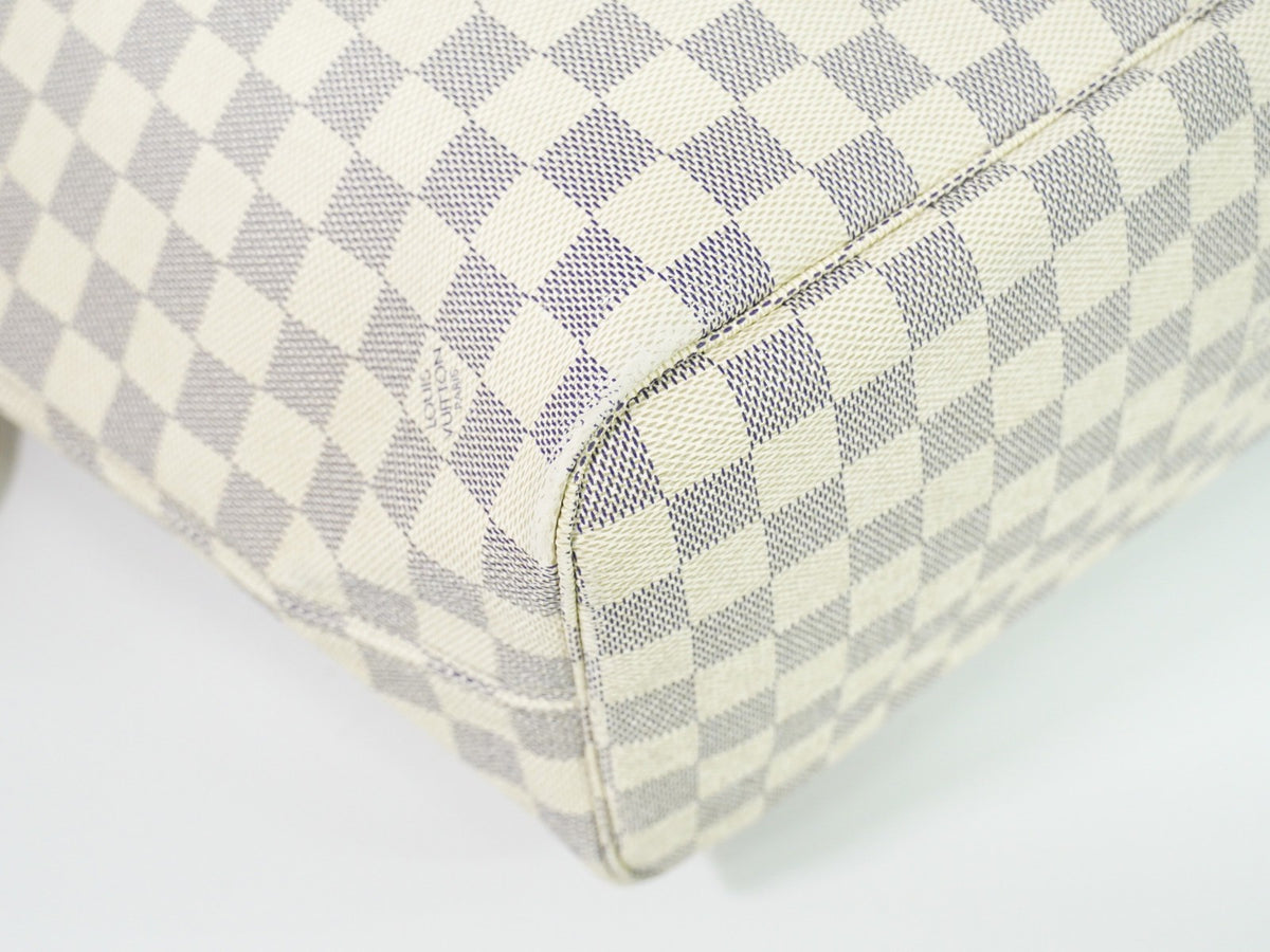 Louis Vuitton Neverfull Damier, White, Canvas, Tote Bag