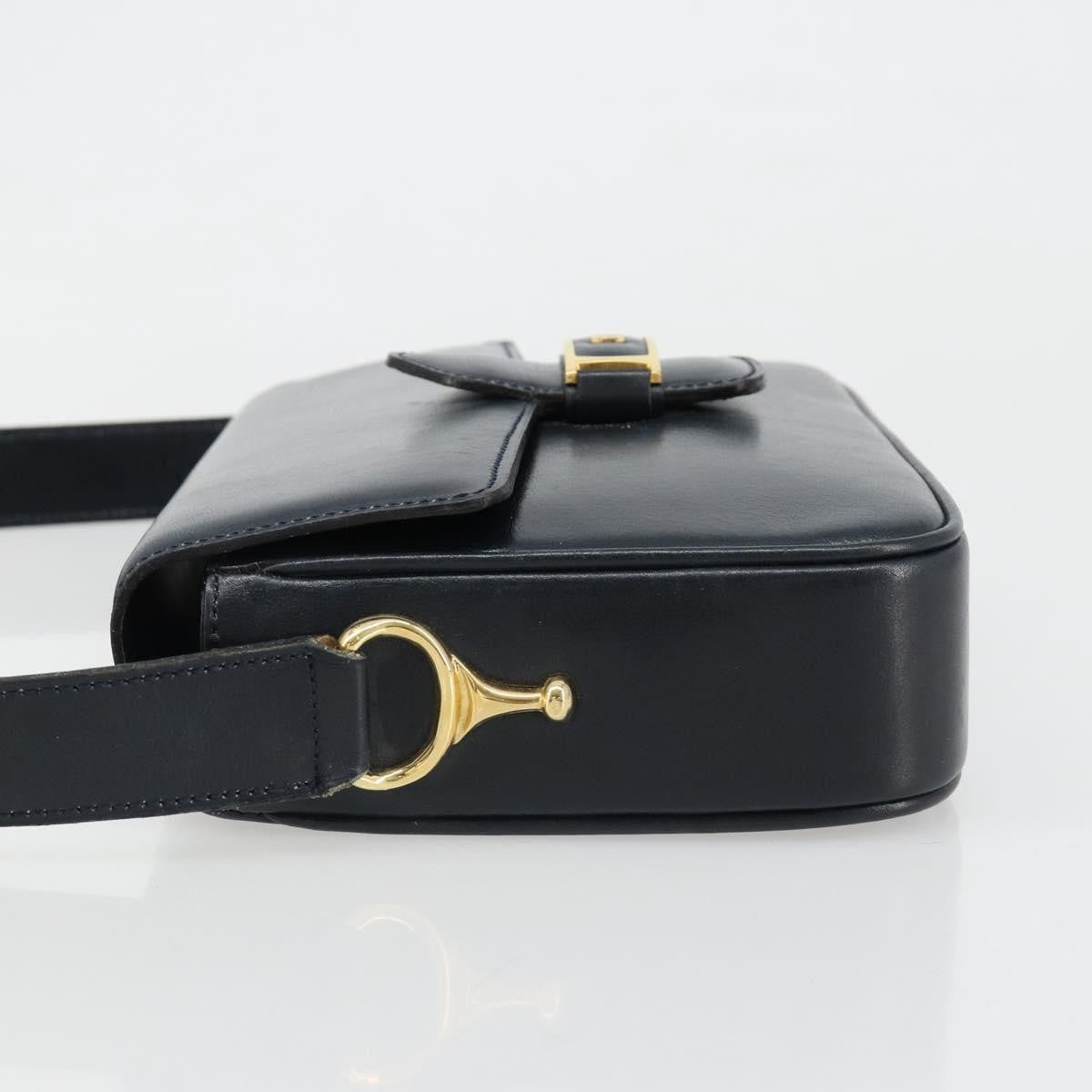 Celine Shoulder Leather, Navy, Leather, Shoulder Bag
