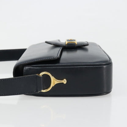 Celine Shoulder Leather, Navy, Leather, Shoulder Bag