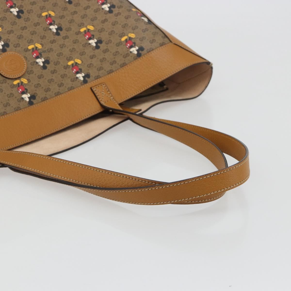 Gucci Disney Mickey Mouse Soft Open Printed Mini GG Coated Canvas, Beige, Canvas, Tote Bag