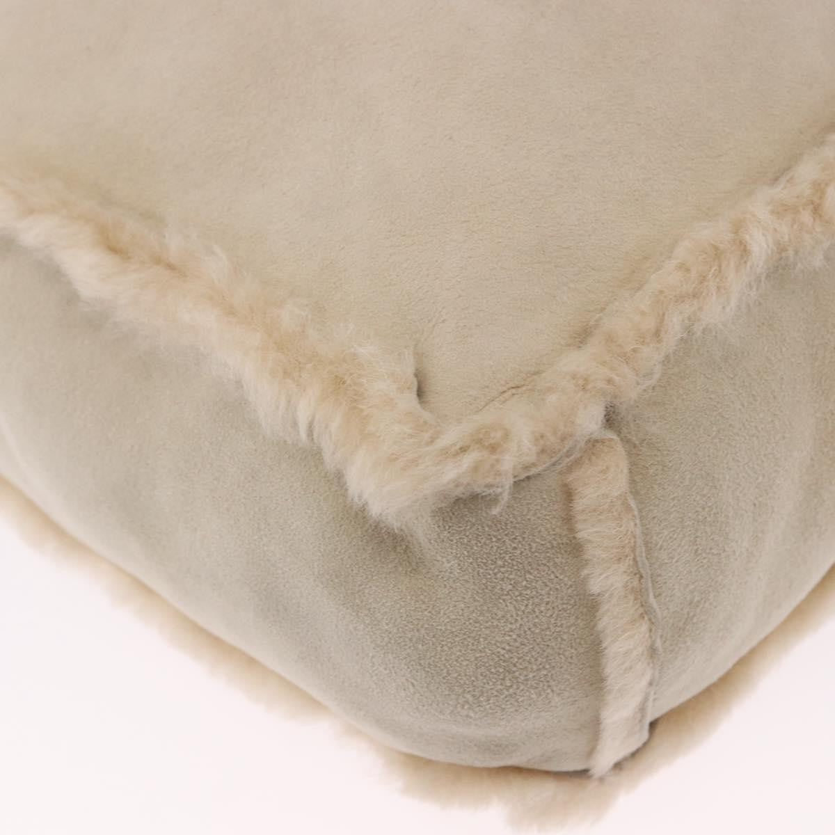 Chanel Vintage East West Tote Shearling and Suede, Beige, Leather, Tote Bag