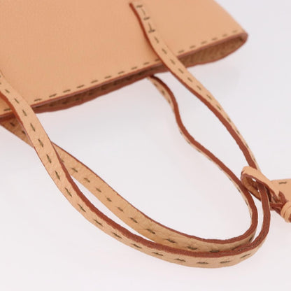 Fendi Selleria Carla Leather, Orange, Leather, Tote Bag