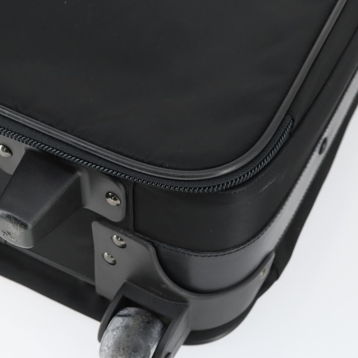 Prada Trolley Rolling Luggage Tessuto and Saffiano Leather, Black, Nylon, Travel Bag