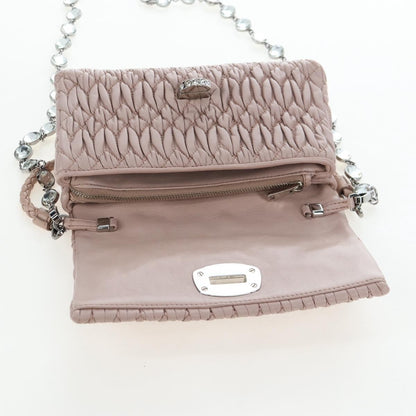 Miu Miu Crystal Clutch Matelasse Leather, Pink, Leather, Clutch