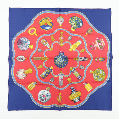 Hermes Carré 45 Les Capucines 100% Silk, Red, Silk, Scarf