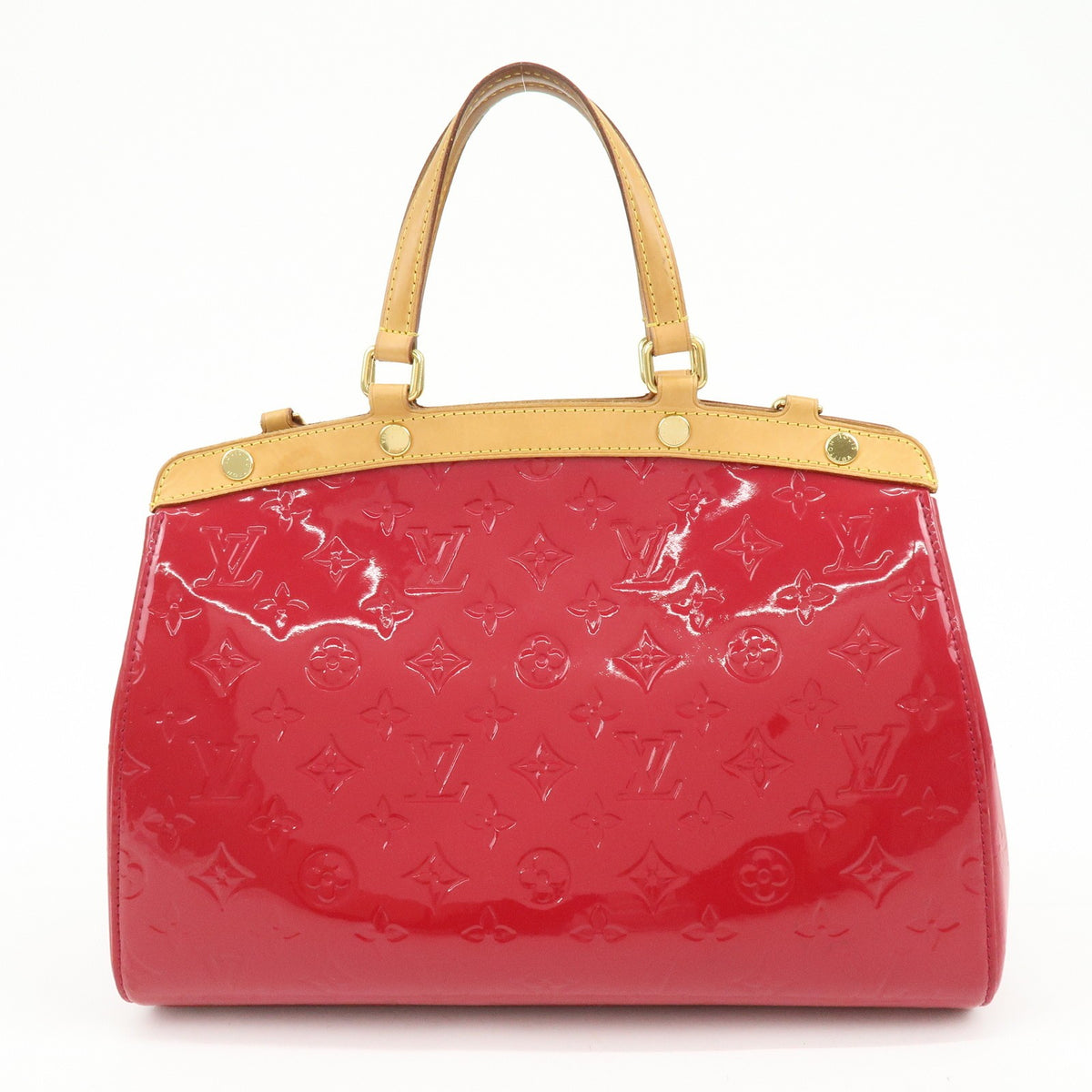Louis Vuitton Brea Monogram Vernis, Red, Leather, Handbag