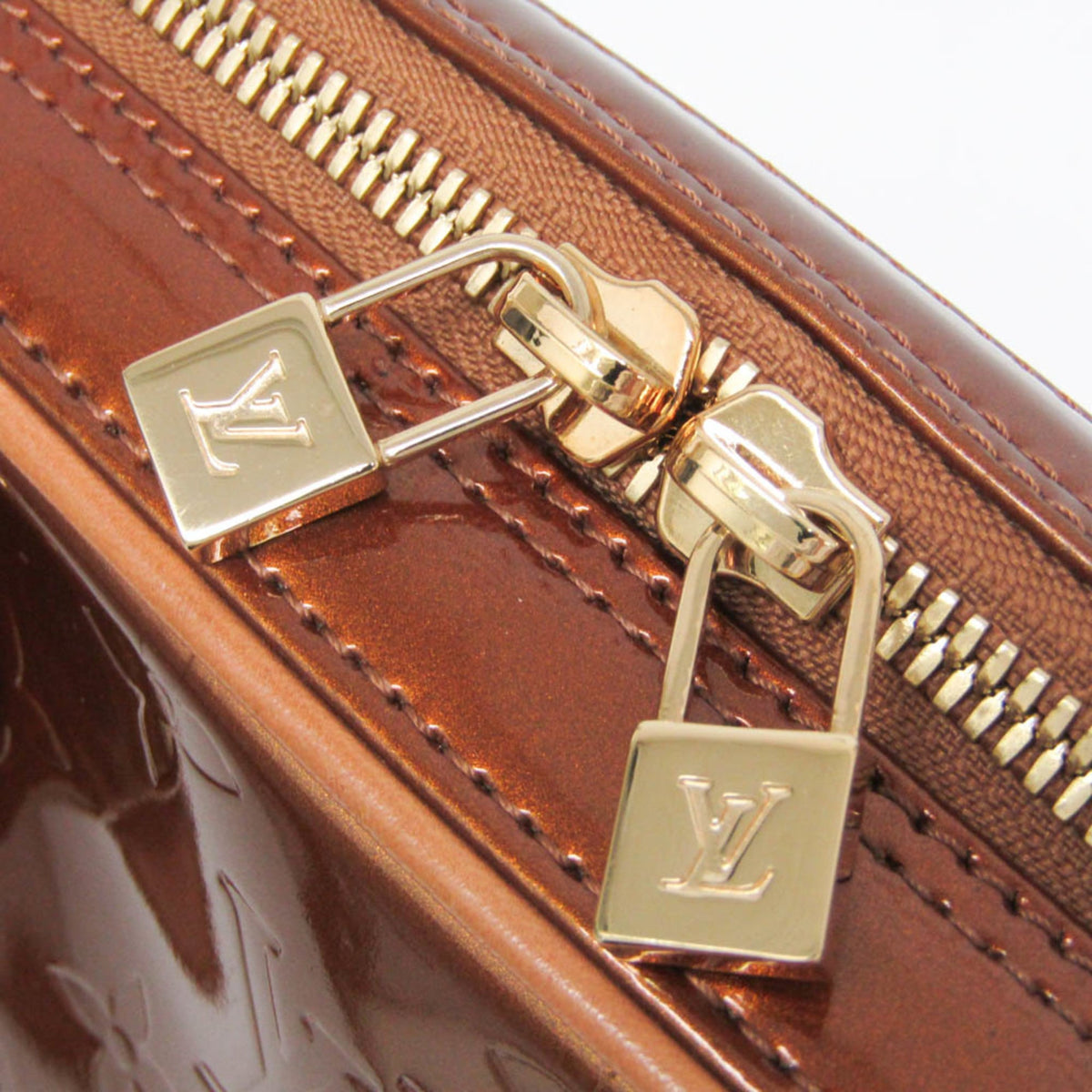 Louis Vuitton Vandam Monogram Vernis, Brown, Patent Leather, Handbag