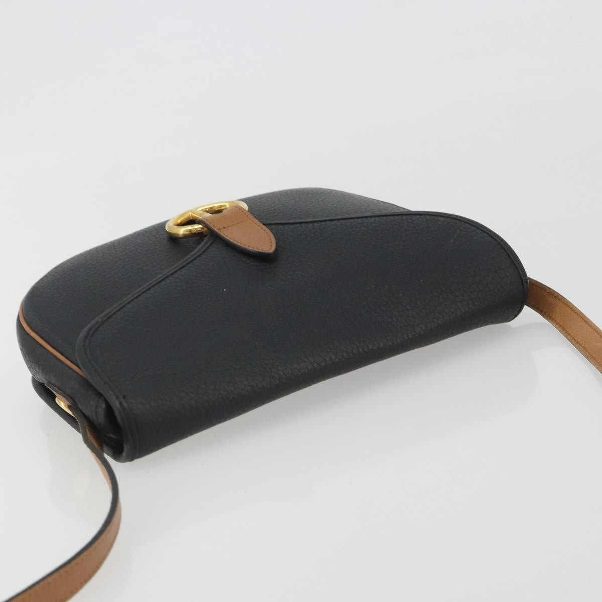 Christian Dior Vintage CD Flap Leather, Black, Leather, Shoulder Bag
