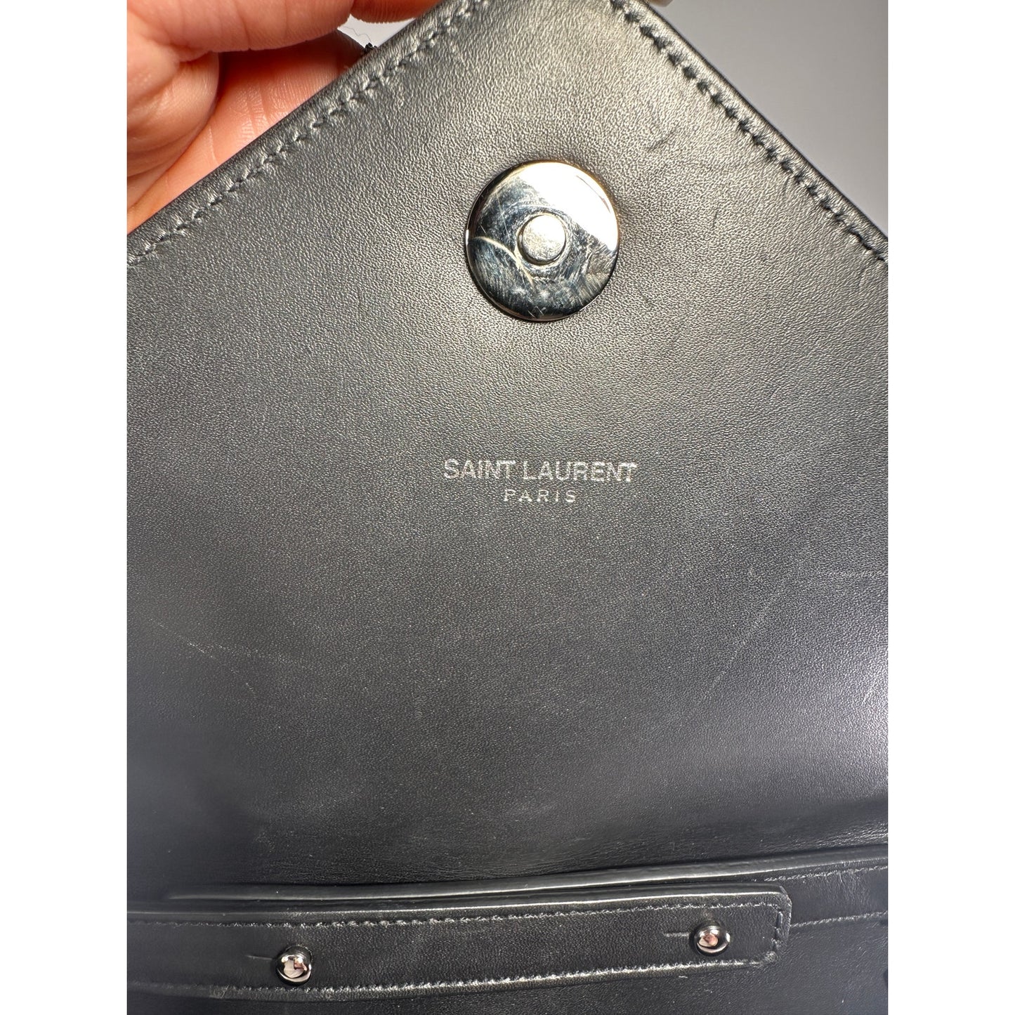 YVES SAINT LAURENT YSL Envelope Chain Bag Black