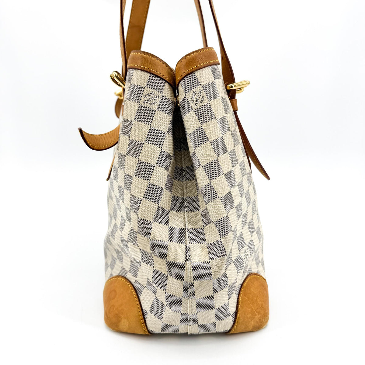 Louis Vuitton Hampstead Damier Ebene, White, Canvas, Tote Bag