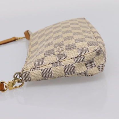 Louis Vuitton Pochette Accessoires Damier, White, Canvas, Clutch
