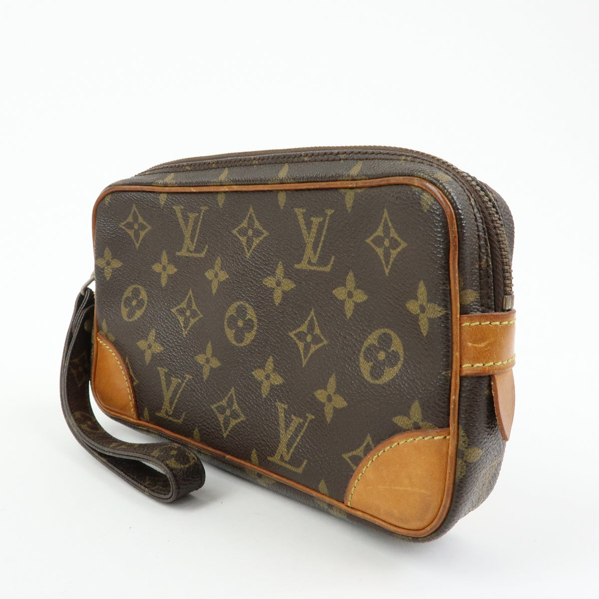 Louis Vuitton Marly Dragonne Clutch Monogram Canvas, Brown, Canvas, Clutch