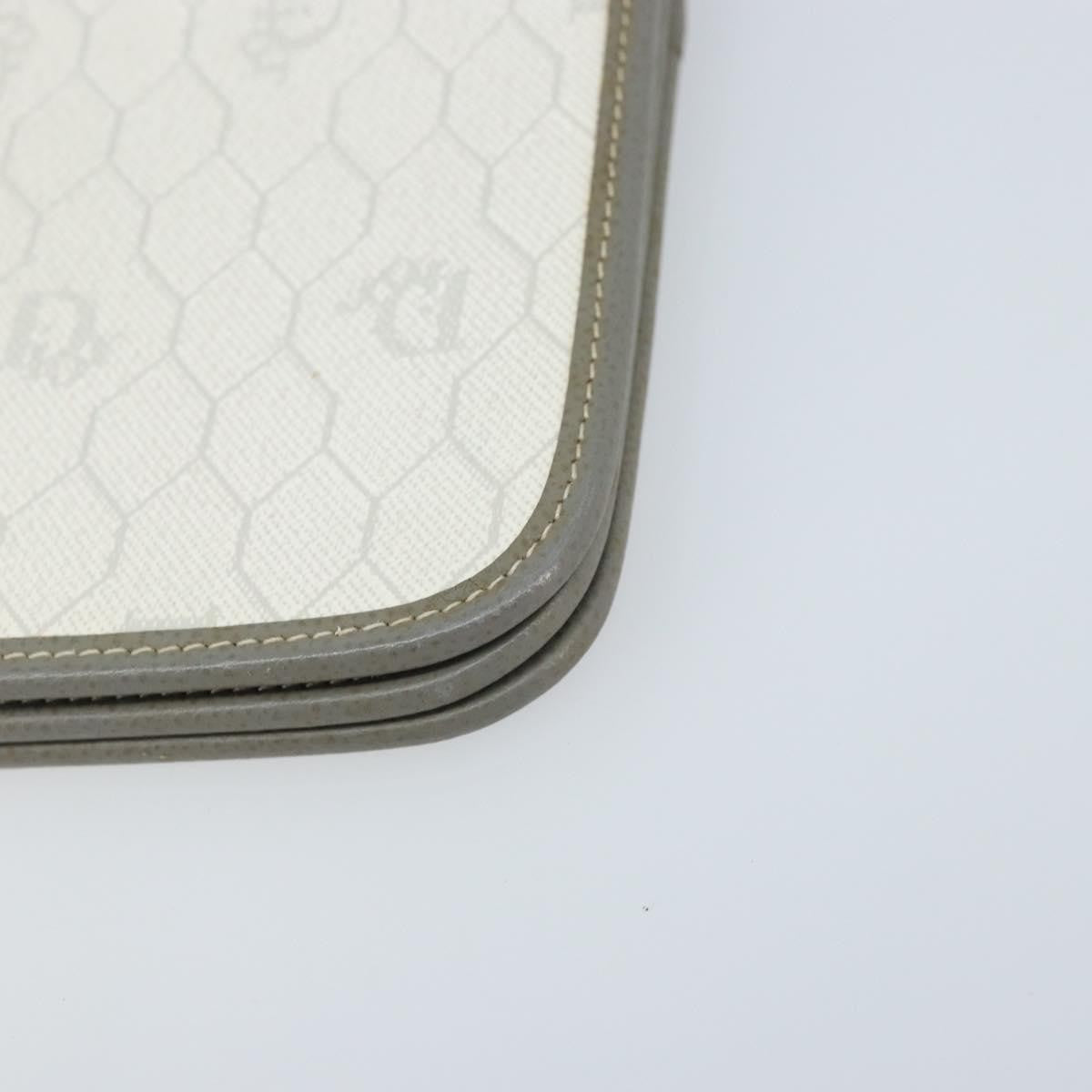 Christian Dior Vintage Honeycomb chain Canvas, White, Canvas, Shoulder Bag