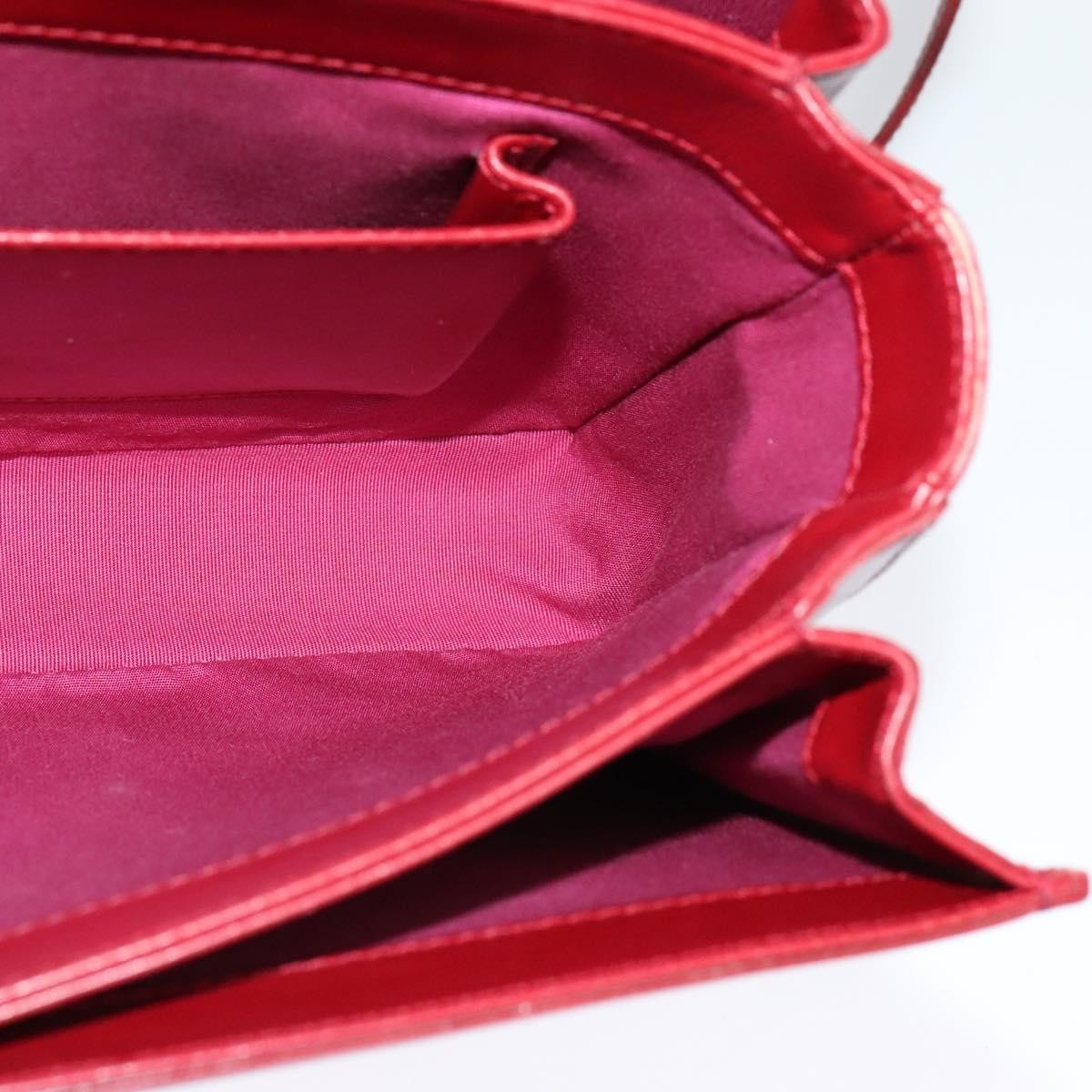 Bvlgari Signature Leather, Red, Leather, Shoulder Bag