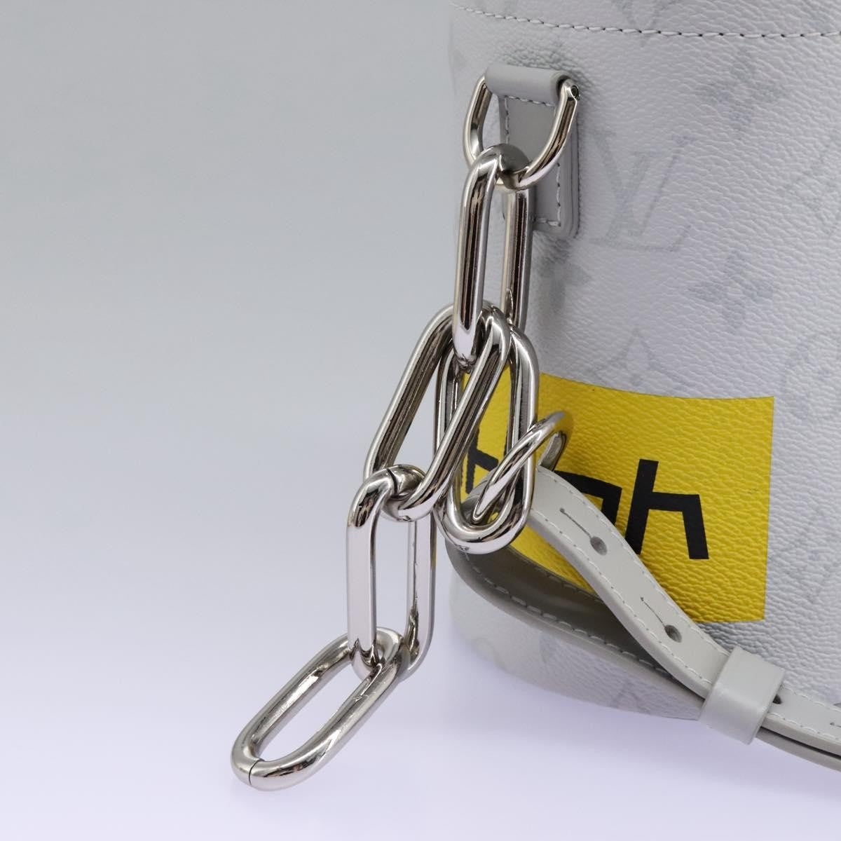 Louis Vuitton Chalk Nano Limited Edition Logo Story Monogram Canvas, Gray, Canvas, Clutch