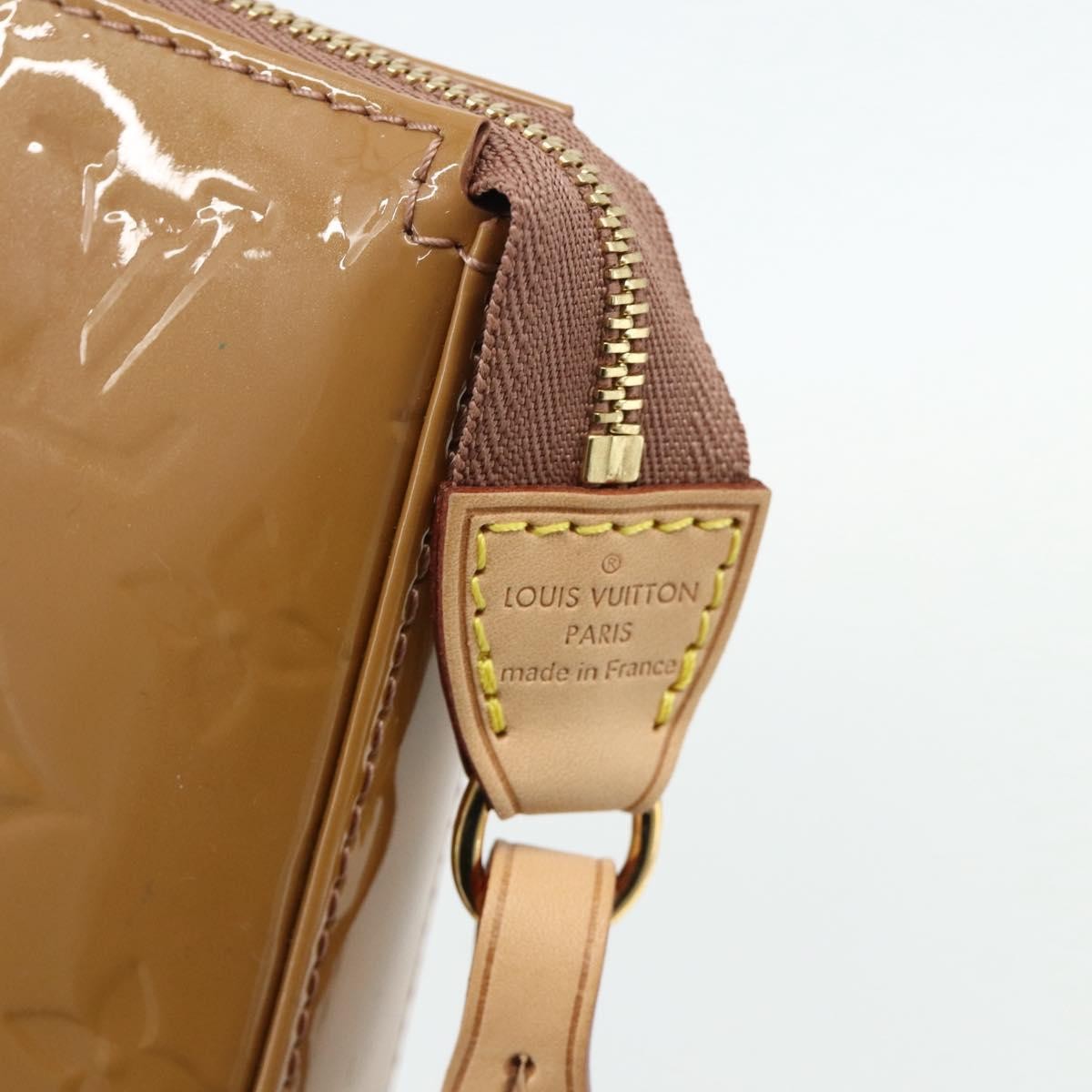 Louis Vuitton Pochette Accessoires NM Monogram Vernis, Brown, Patent Leather, Clutch