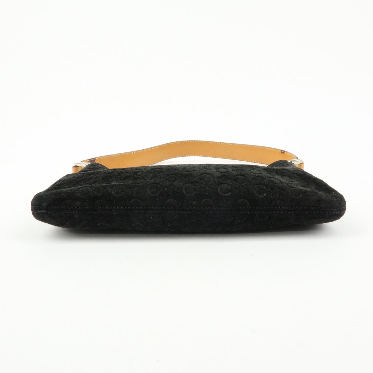 Celine C Macadam Shoulder Suede, Black, Suede, Handbag