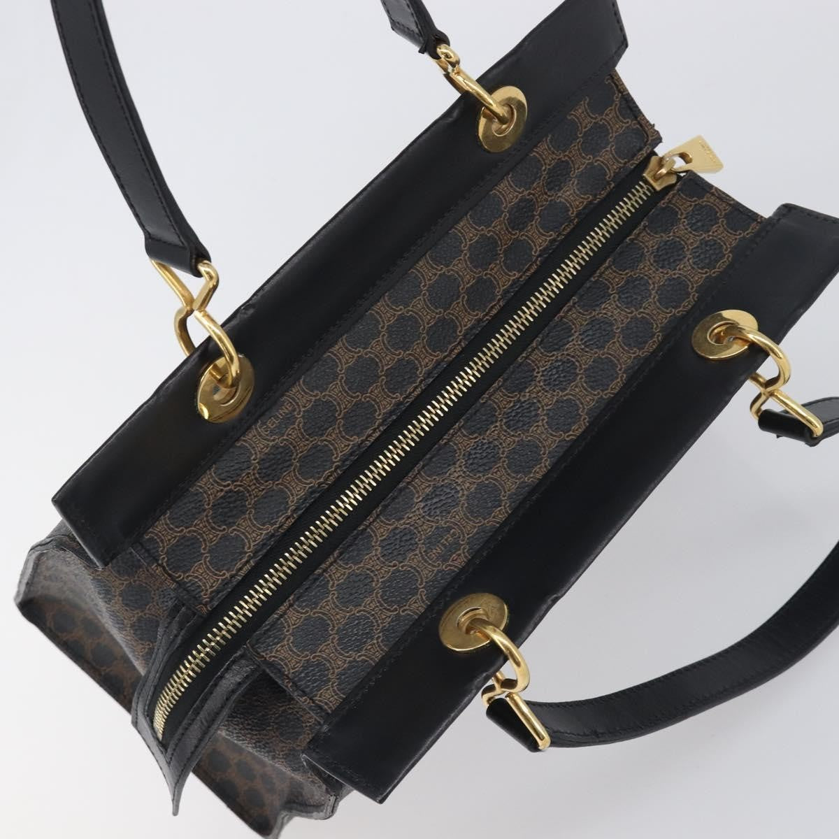 Celine Vintage Macadam Canvas, Black, PVC, Tote Bag