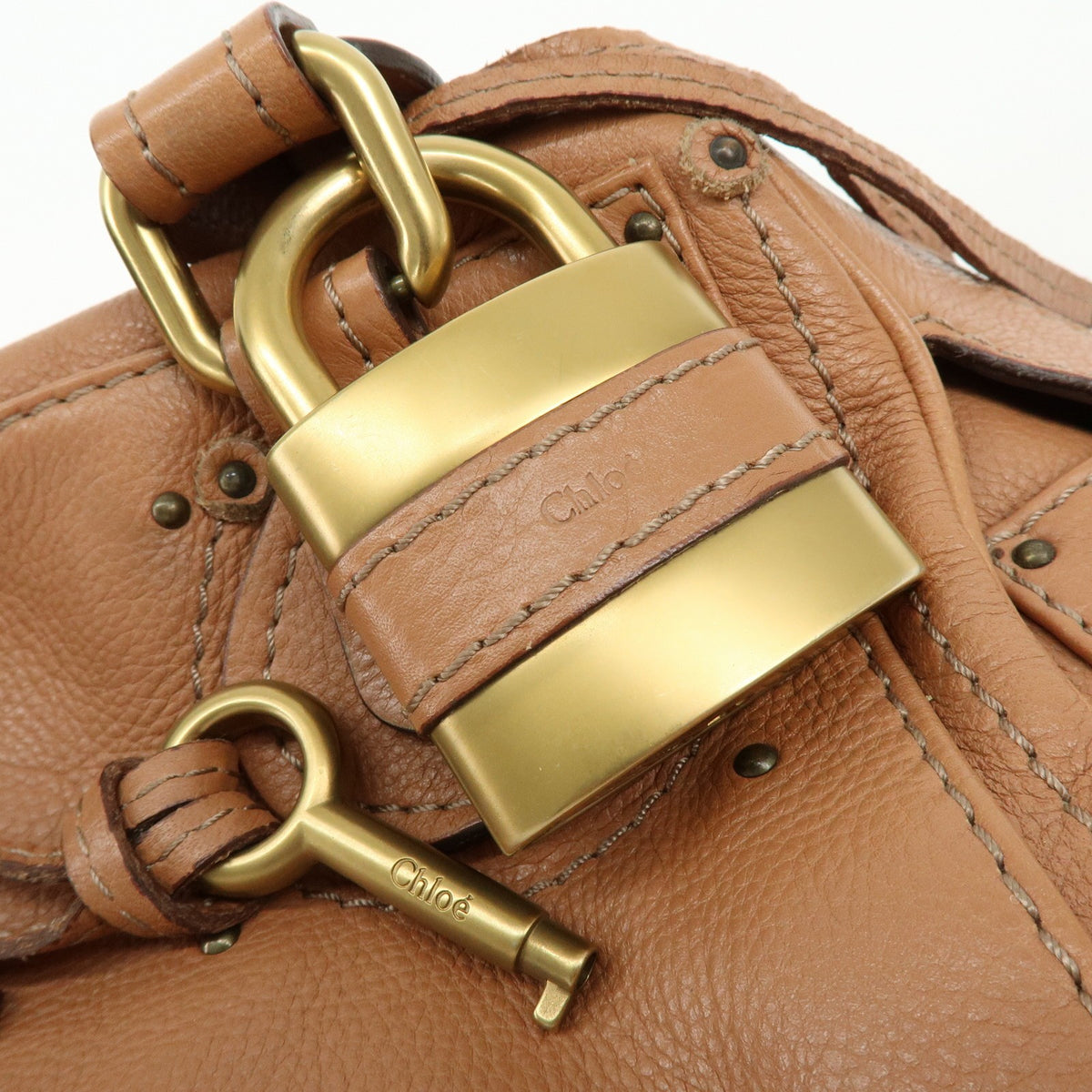Chloe Paddington Leather, Brown, Leather, Tote Bag