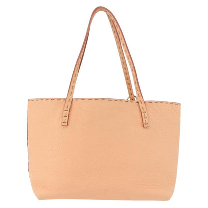 Fendi Selleria Carla Leather, Orange, Leather, Tote Bag