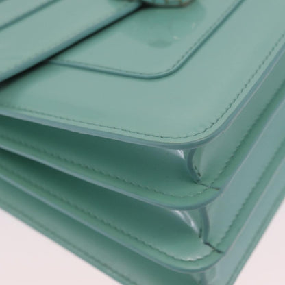 Bvlgari Serpenti Forever Top Handle Patent, Green, Patent Leather, Handbag