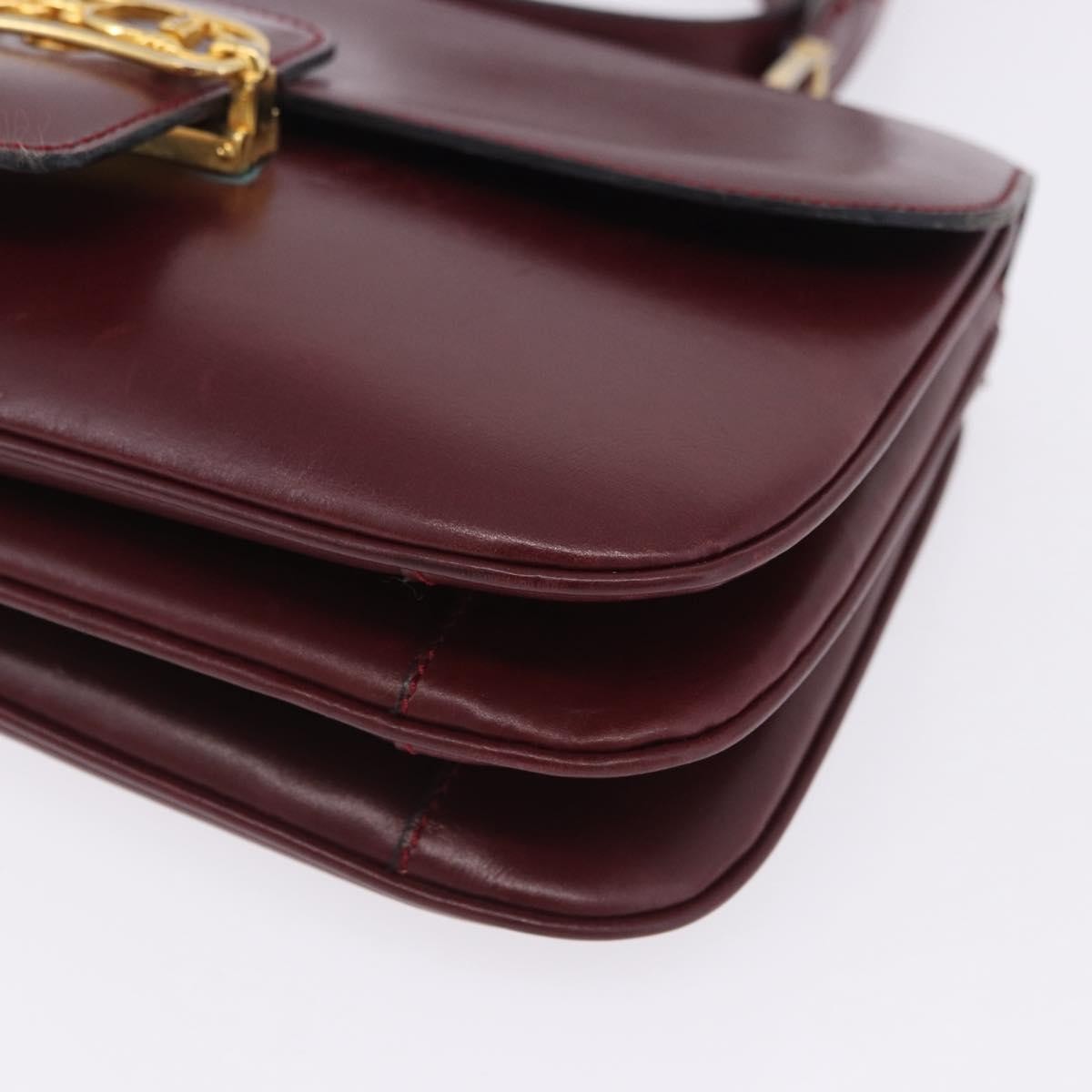 Celine Shoulder Leather, Burgundy, Leather, Shoulder Bag