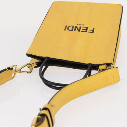 Fendi Pack Shopping Leather, Yellow, Leather, Handbag
